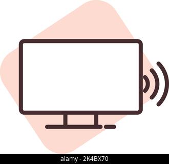 Smart house  tv, illustration, vector on white background. Stock Vector