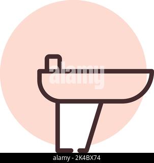 Plumbing bidet, illustration, vector on white background. Stock Vector