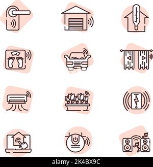 Smart houses, illustration, vector on white background. Stock Vector