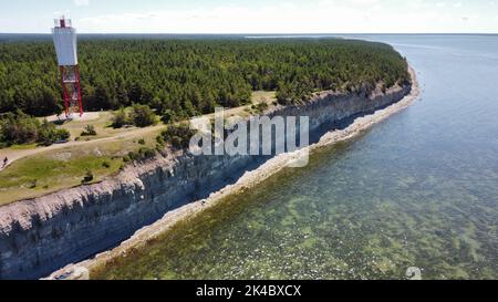 An aerial view of the Panga cliff in Estonia Stock Photo