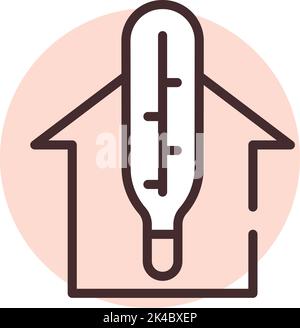 Smart houses heating temperature, illustration, vector on white background. Stock Vector