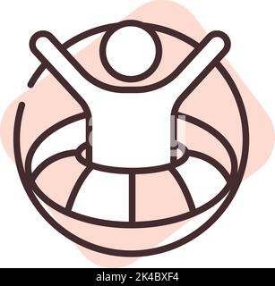 Pool and beach inflatable, illustration, vector on white background. Stock Vector
