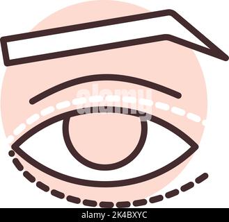 eyelid surgery before and after icon vector outline illustration Stock ...