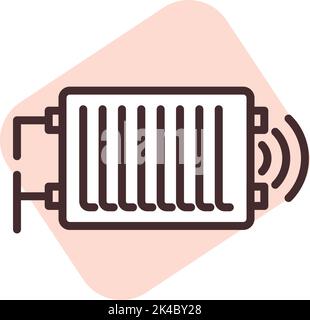 Smart home heating, illustration, vector on white background. Stock Vector