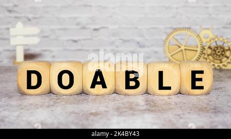 doable colorful word on the wooden background Stock Photo