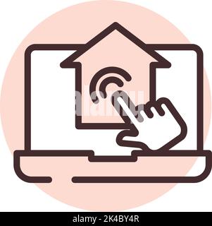 Smart houses navigation, illustration, vector on white background. Stock Vector