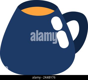 Interesting cup of tea, illustration, vector on white background. Stock Vector