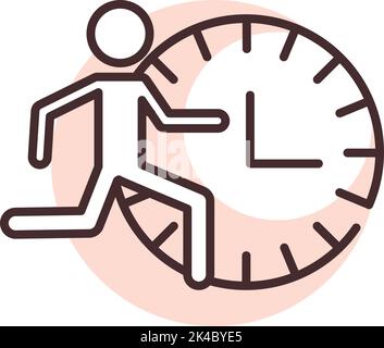 Running out of time, illustration, vector on white background. Stock Vector