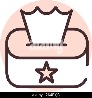 Printing tissue box, illustration, vector on white background. Stock Vector