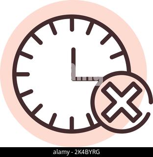 Cancel time, illustration, vector on white background. Stock Vector