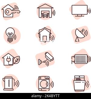 Smart home, illustration, vector on white background. Stock Vector