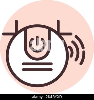 Smart houses vacuum cleaner, illustration, vector on white background. Stock Vector