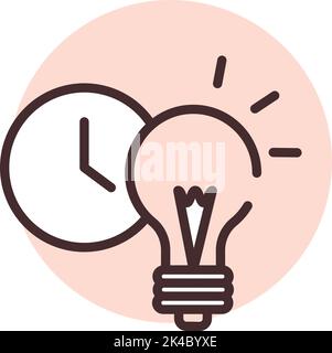 Idea time, illustration, vector on white background. Stock Vector