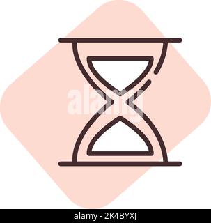 Hourglass time, illustration, vector on white background. Stock Vector