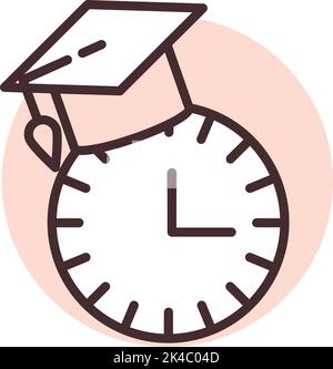 Study time, illustration, vector on white background. Stock Vector