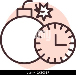 Risking time, illustration, vector on white background. Stock Vector