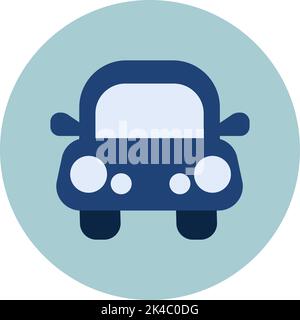 Small blue car, illustration, vector on white background. Stock Vector