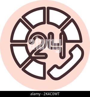 Online timer, illustration, vector on white background. Stock Vector