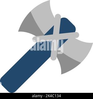 Viking axe, illustration, vector on white background. Stock Vector