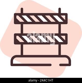 Warning sign barriers, illustration, vector on white background. Stock Vector