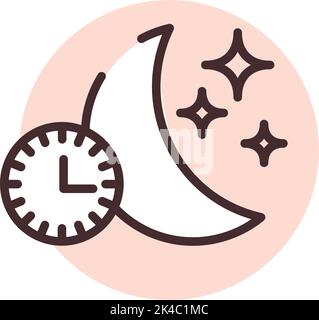 Sleep time, illustration, vector on white background. Stock Vector