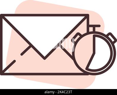 Mail time, illustration, vector on white background. Stock Vector