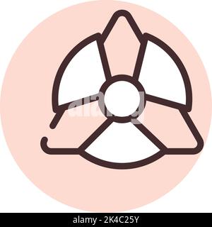 Warning sign radiation, illustration, vector on white background. Stock Vector