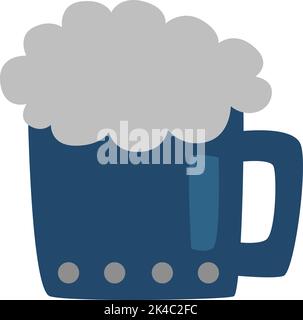 Vikings jug of ale, illustration, vector on white background. Stock Vector