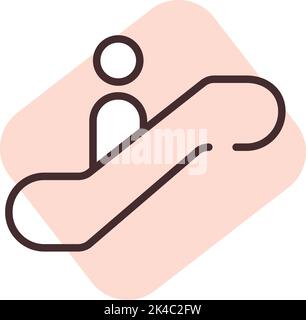 Warning sign escalator, illustration, vector on white background. Stock Vector