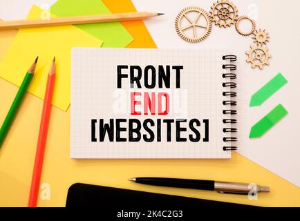 text Front End Websites on wooden block. Stock Photo