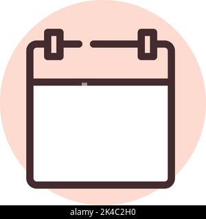 Ui calender, illustration, vector on white background. Stock Vector