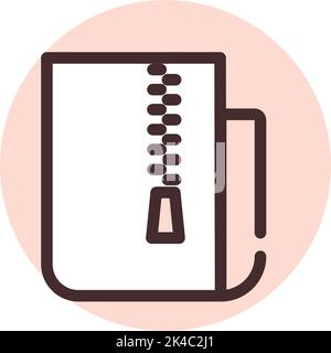 UI zip file, illustration, vector on white background. Stock Vector