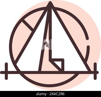 Warning sign no tents, illustration, vector on white background. Stock Vector