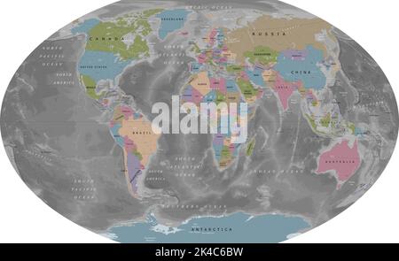 Political World Map Winkel Tripel Projection Stock Vector Image Art   Vector Detailed Political World Map Winkel Tripel Projection 2k4c6bw 