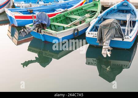 small colorful fishing boat in the port of Setubal, Portugal Stock Photo -  Alamy