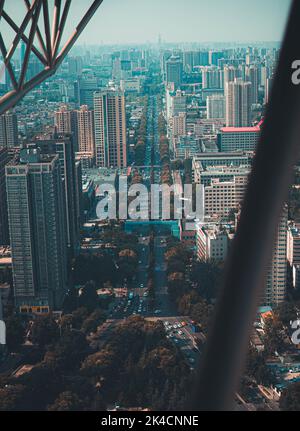 Vertical shot of a cityscape with modern skyscrapers in New York, USA ...