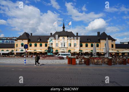 UPPSALA, SWEDEN -1 JUN 2022- View of Uppsala Central Station, a railway station in Uppsala, Sweden, with commuter lines to Stockholm. Stock Photo