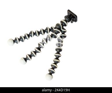Flexible gorilla tripod on white isolated background Stock Photo