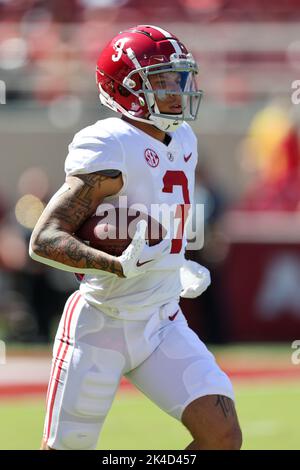 October 1 2022 Jermaine Burton 3 Alabama receiver brings a ball