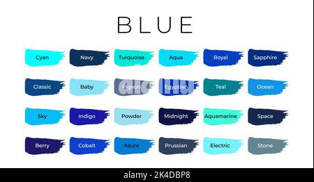 Cyan Blue Color Shades Swatches Stock Vector Image & Art - Alamy