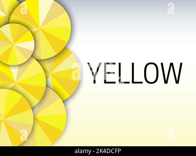 Yellow Color Background Illustration Banner with Yellow Shade Color Wheels Stock Vector