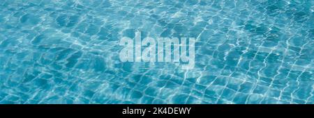 Abstract background Patterns Ripped water Surface swimming pool Light Reflection Vibrant blue green Stock Photo