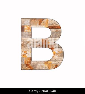 Alphabet letter B - Rustic tile background Stock Photo