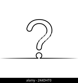 Question mark one line, drawing continuous query creative support FAQ Stock Vector