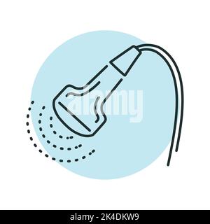 Ultrasound device color line illustration. Stock Vector