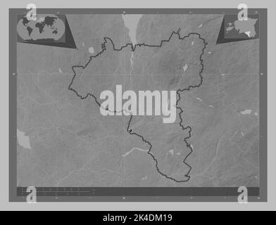 Valga Map Valga, county of Estonia. Grayscale elevation map with lakes and rivers ...