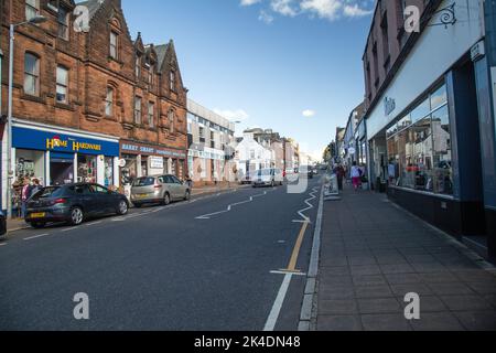 Castle Douglas, Kirkcudbrightshire, Dumfries & Galloway, Scotland DG7, September 24th, 2022, a view of a street in the town Stock Photo