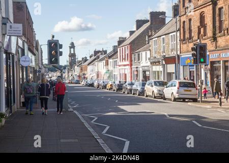 Castle Douglas, Kirkcudbrightshire, Dumfries & Galloway, Scotland DG7, September 24th, 2022, a view of a street in the town Stock Photo