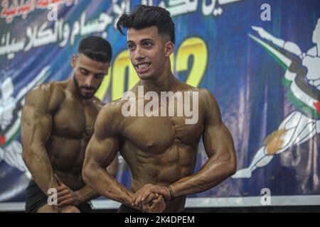 Gaza Bodybuilder The Palestinian Federation of Bodybuilding organizes a championship for ...