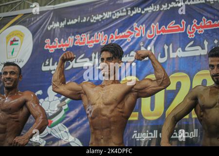 Gaza Bodybuilder The Palestinian Federation of Bodybuilding organizes a championship for ...